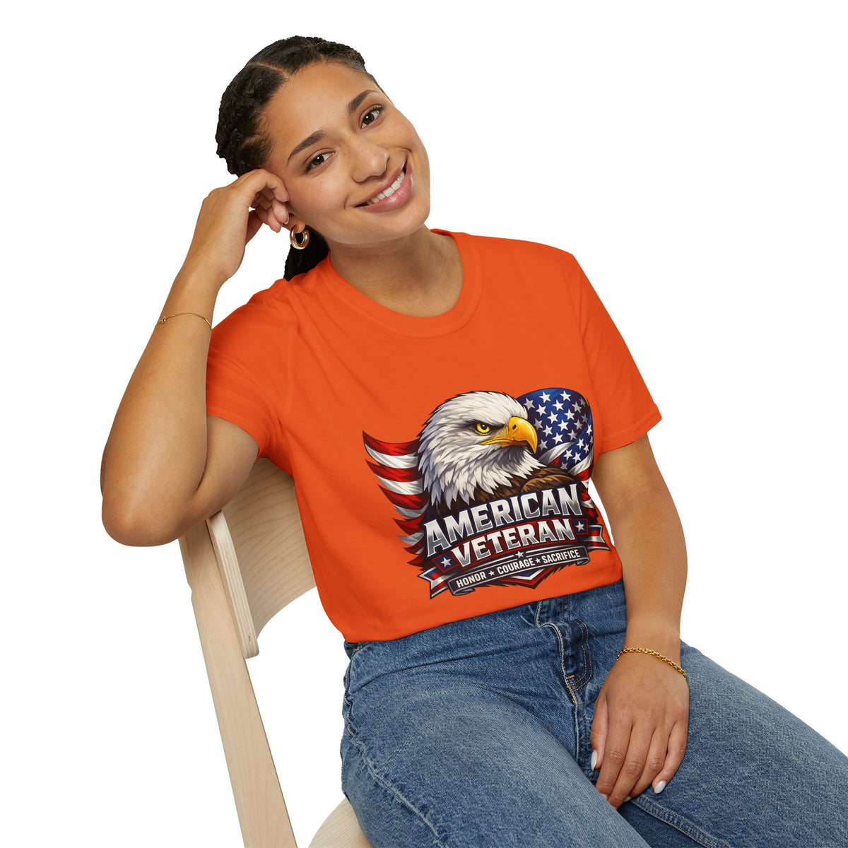 American Veteran Eagle T-Shirt — Patriotic USA Flag Tee