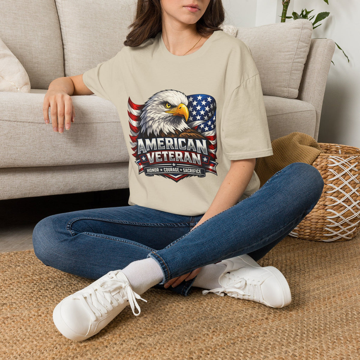 American Veteran Eagle T-Shirt — Patriotic USA Flag Tee
