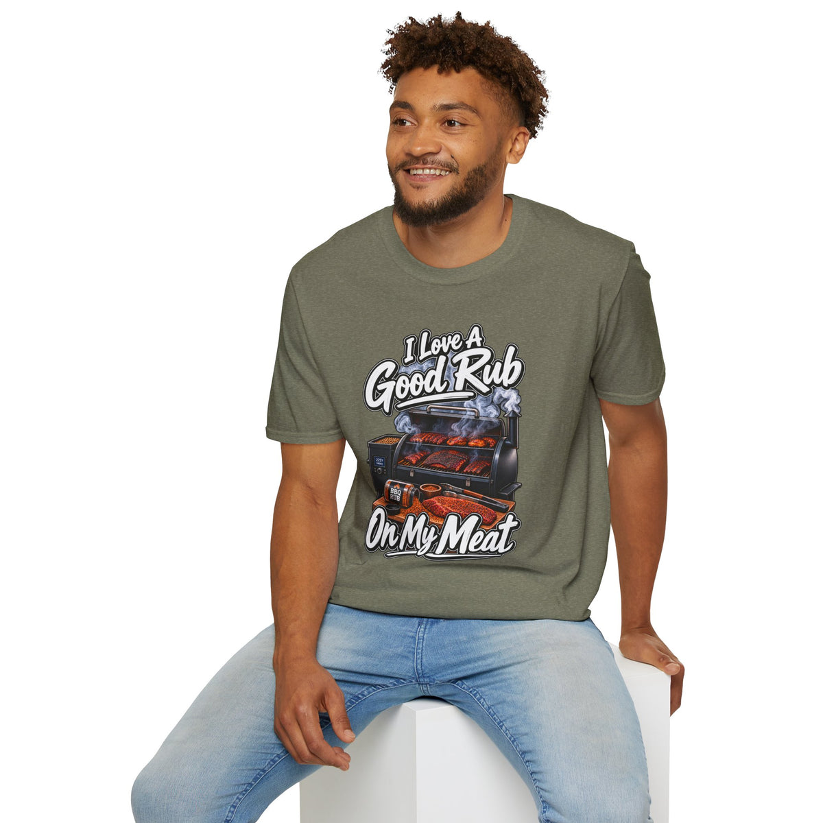 BBQ T-Shirt — "I Love a Good Rub" Grill & Smoker Shirt (I Love a Good Rub on My Meat)
