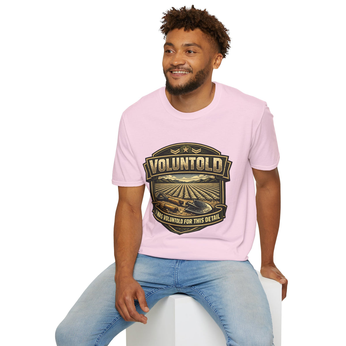 T-Shirt — "Voluntold" Farm Vintage Emblem Tee