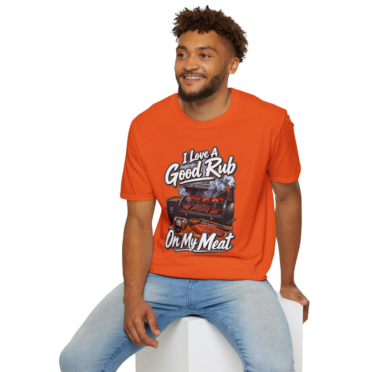 BBQ T-Shirt — "I Love a Good Rub" Grill & Smoker Shirt (I Love a Good Rub on My Meat)