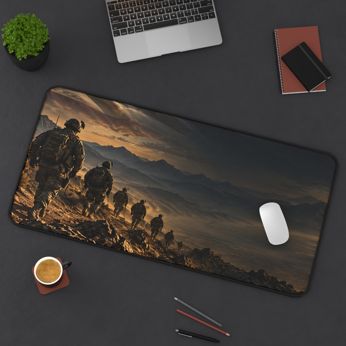 Tactical Soldier Desk Mat — Military Landscape Gaming Mouse Pad - Battle Born Prints