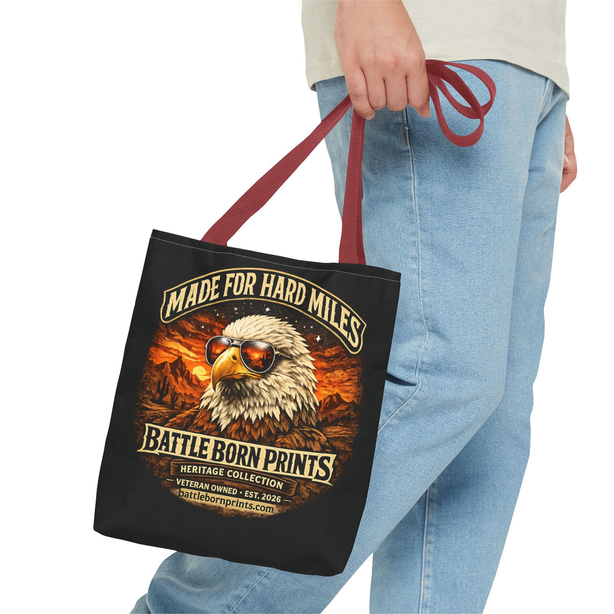 Battle Born Prints Heritage Collection "Made For Hard Miles" Tote Bag