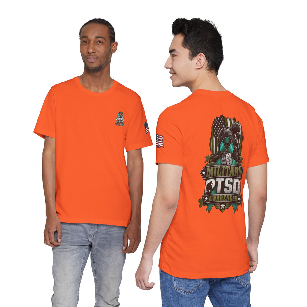 Military PTSD Awareness Tee – Support Veterans Ribbon Graphic Shirt
