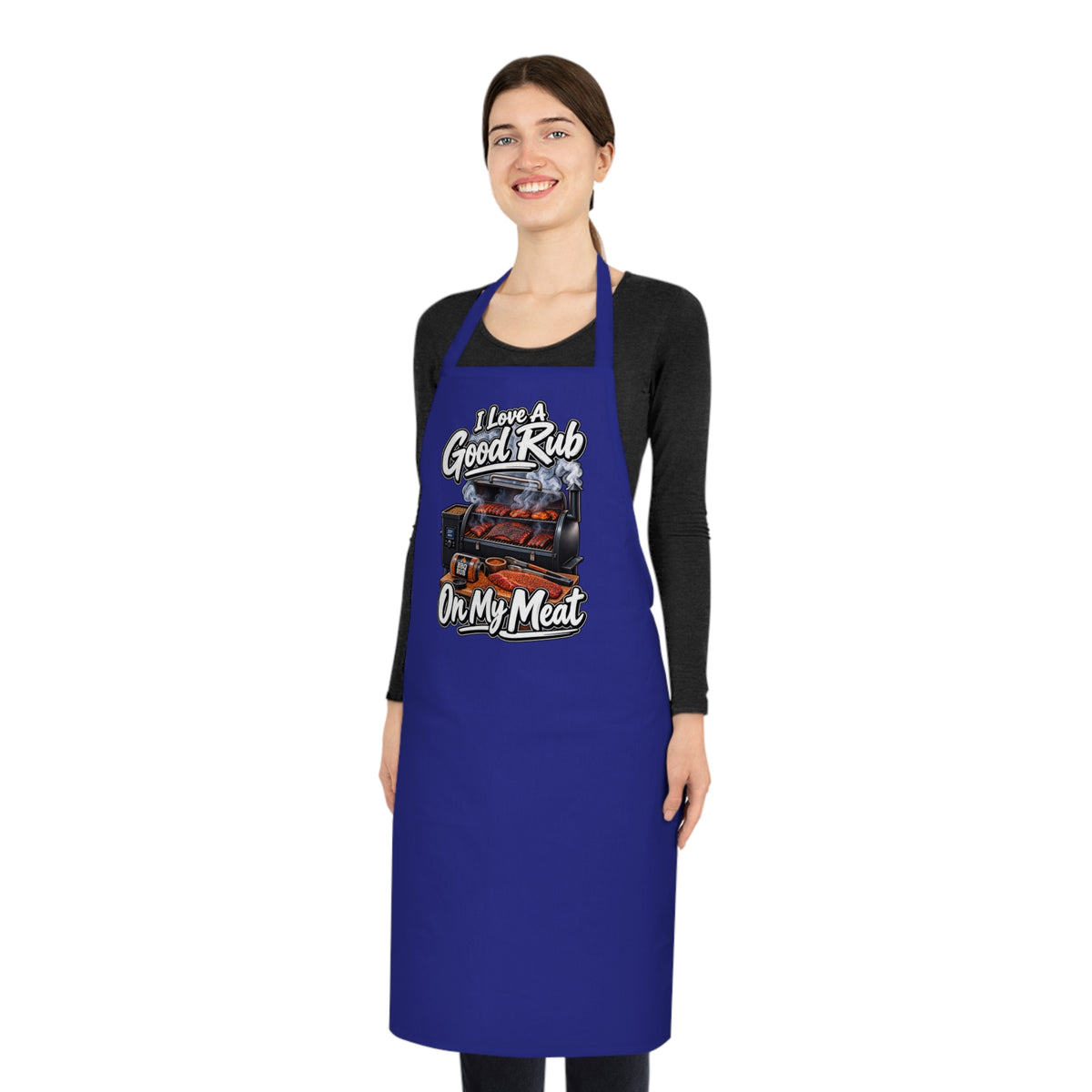 Grill Apron - "I Love A Good Rub On My Meat" BBQ Cooking Apron