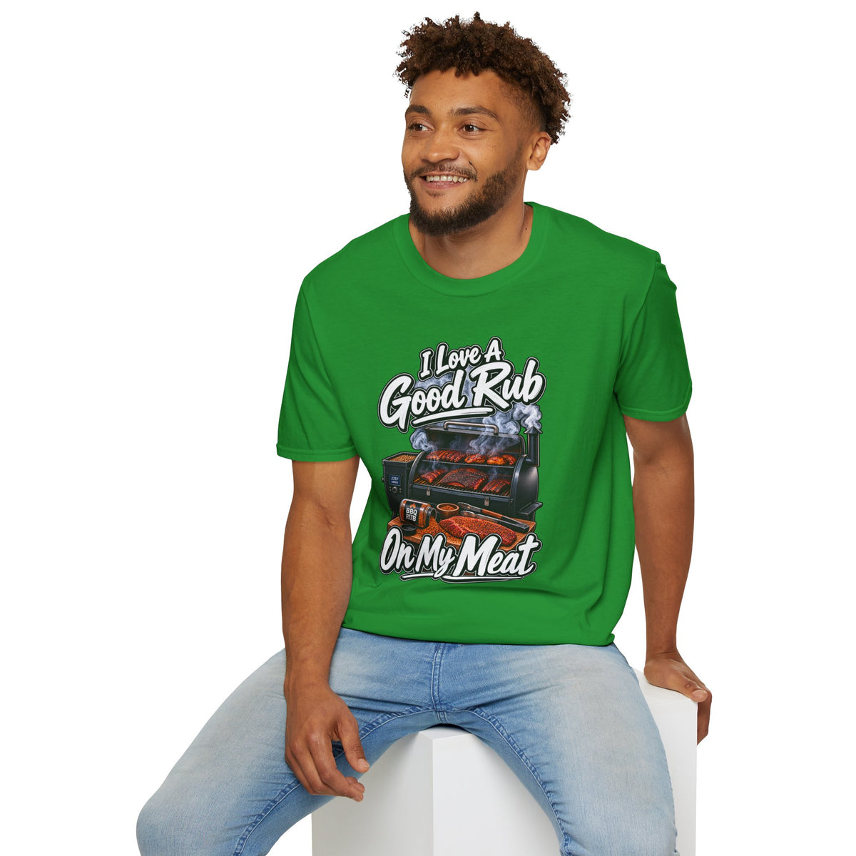 BBQ T-Shirt — "I Love a Good Rub" Grill & Smoker Shirt (I Love a Good Rub on My Meat)