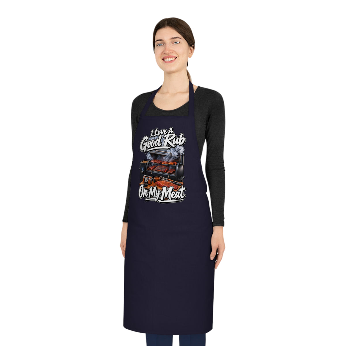 Grill Apron - "I Love A Good Rub On My Meat" BBQ Cooking Apron
