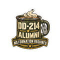 DD-214 Alumni Military Coffee Sticker — "No Formation Required" Kiss-Cut Sticker - Battle Born Prints