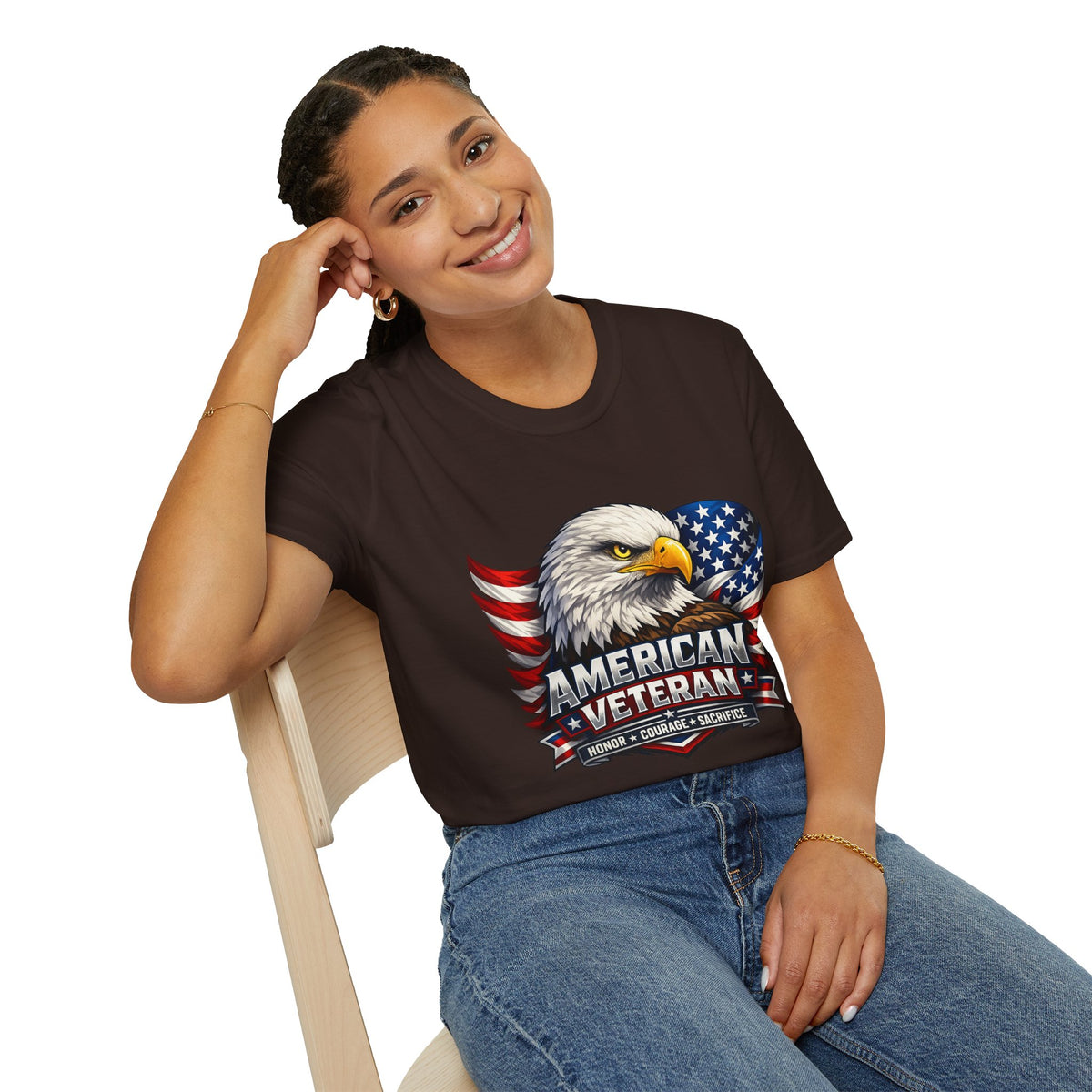 American Veteran Eagle T-Shirt — Patriotic USA Flag Tee