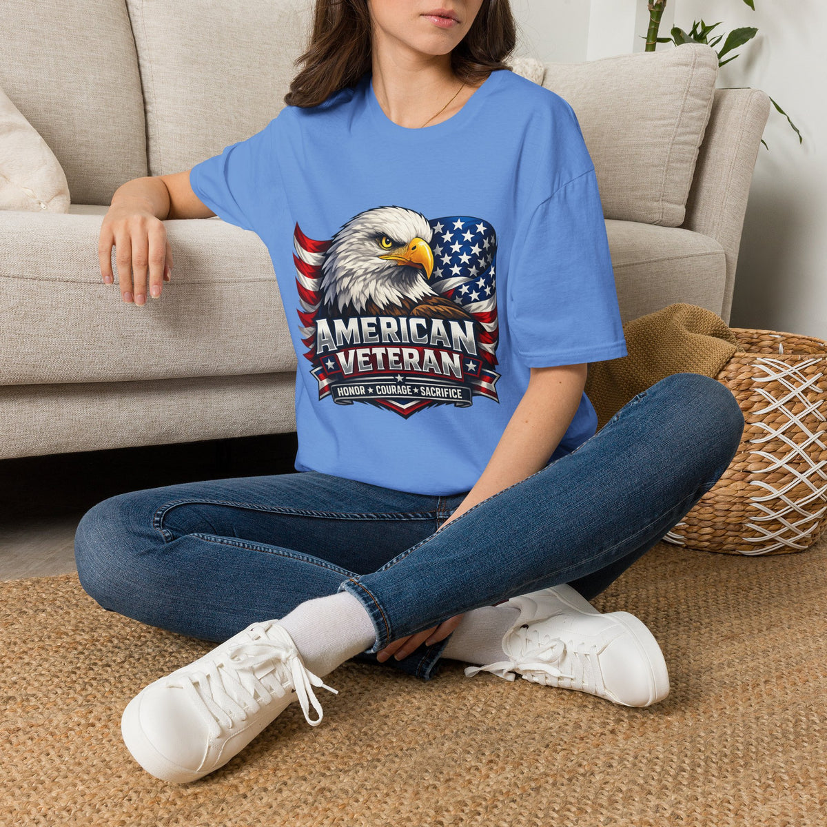 American Veteran Eagle T-Shirt — Patriotic USA Flag Tee