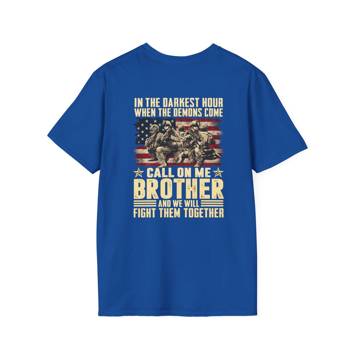 T-Shirt — "Call On Me Brother" Military Brotherhood Flag Graphic - Battle Born Prints