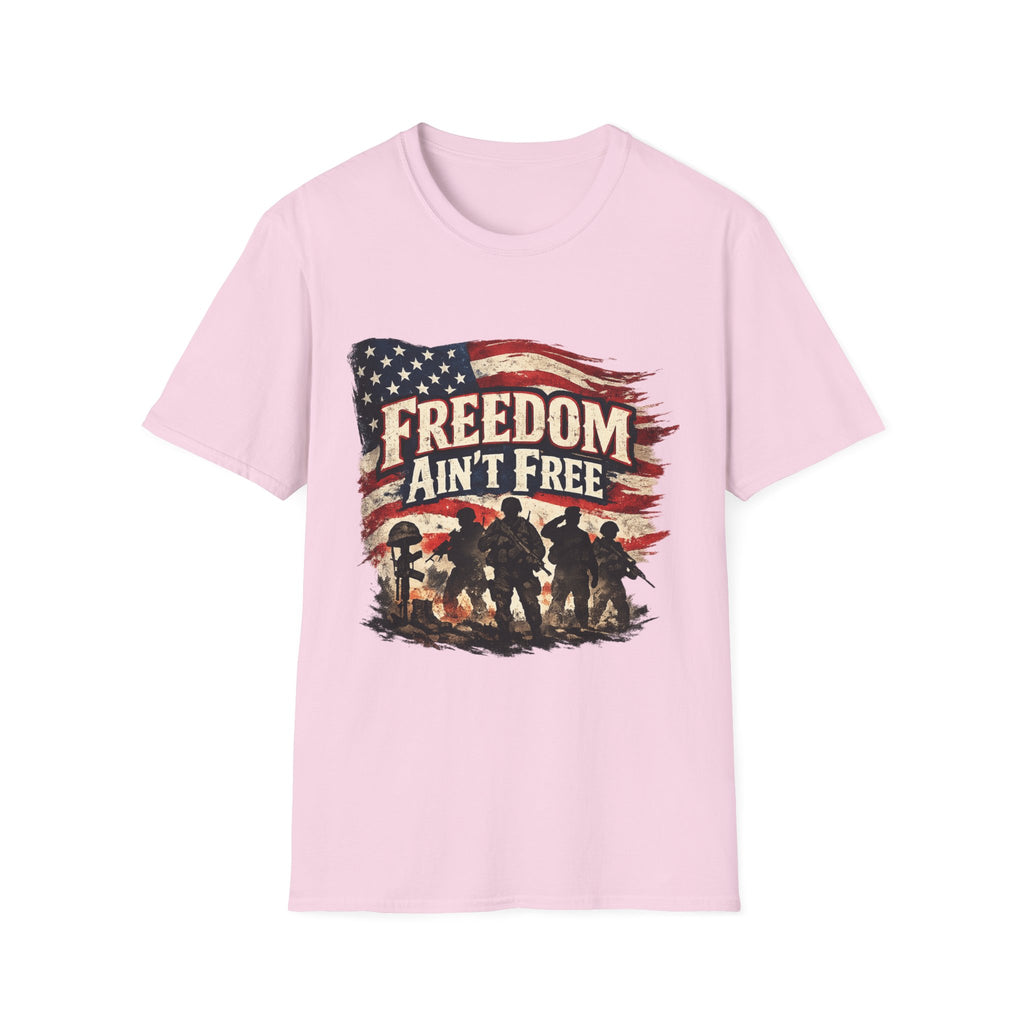 Freedom Ain't Free T-Shirt — Patriotic American Flag & Soldier Memorial Tee