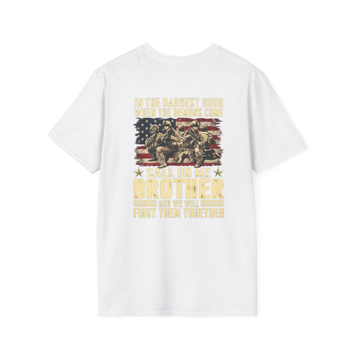 T-Shirt — "Call On Me Brother" Military Brotherhood Flag Graphic - Battle Born Prints