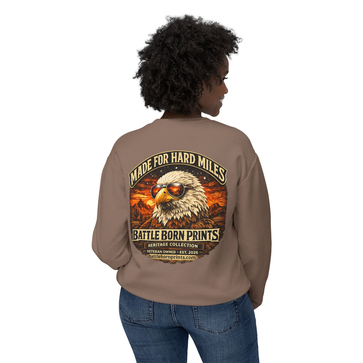 Battle Born Prints Heritage Collection "Made for Hard Miles" Crewneck Sweatshirt
