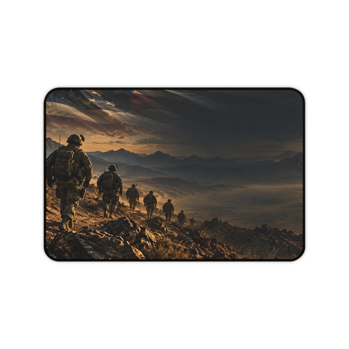 Tactical Soldier Desk Mat — Military Landscape Gaming Mouse Pad - Battle Born Prints