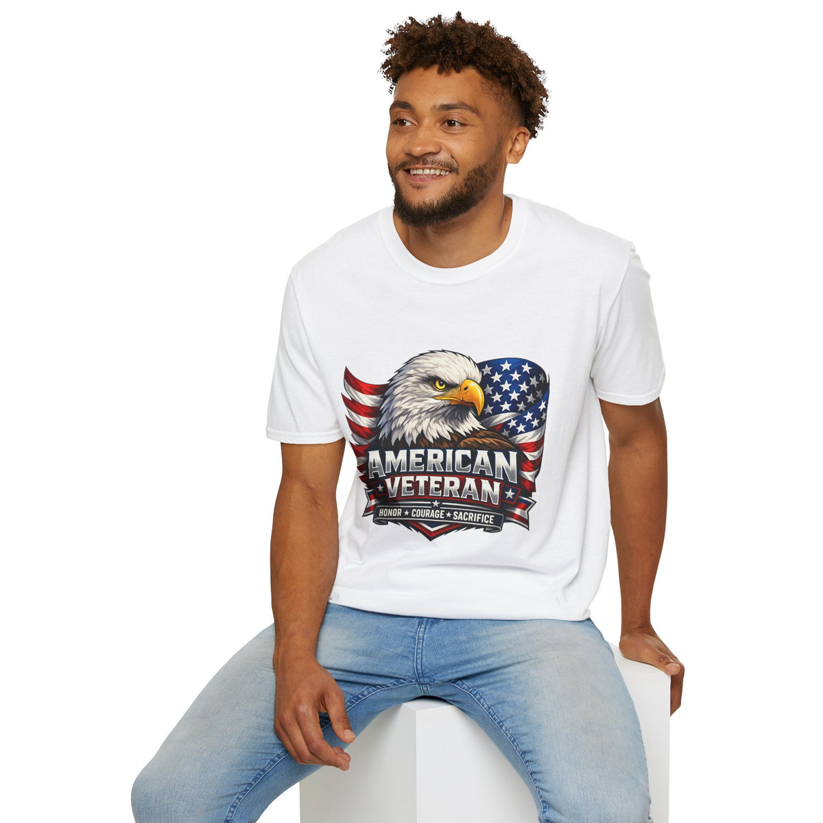 American Veteran Eagle T-Shirt — Patriotic USA Flag Tee