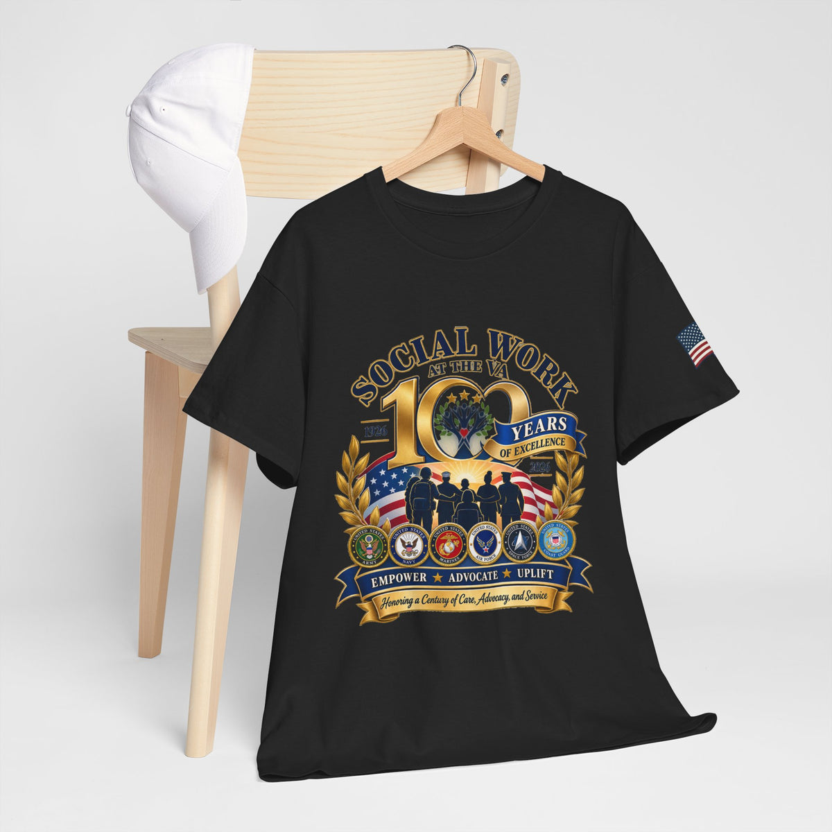 Social Work at the VA 100 Years T-Shirt — Veteran Support Memorial Tee