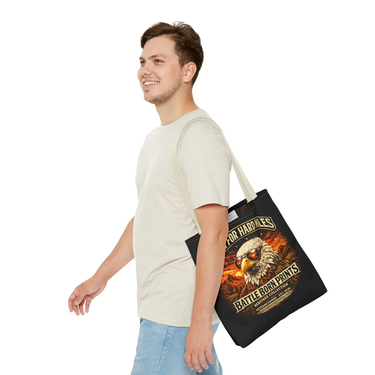 Battle Born Prints Heritage Collection "Made For Hard Miles" Tote Bag