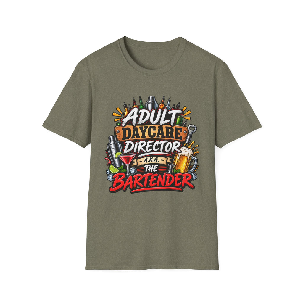 Adult Daycare Director T-Shirt — Funny Bartender Design