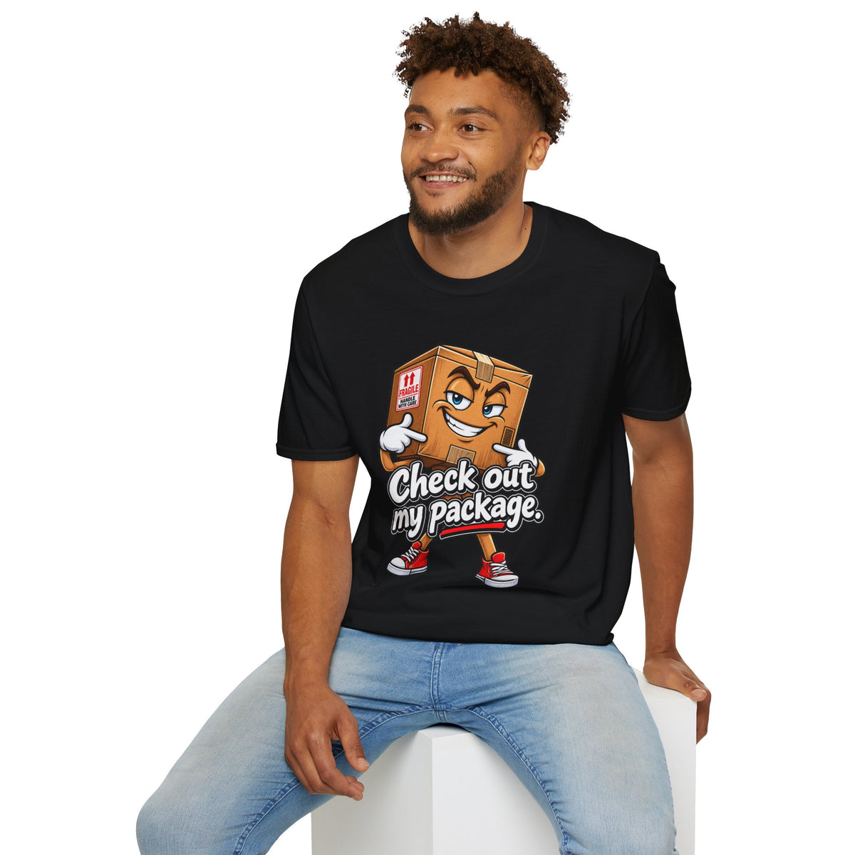 Check Out My Package T-Shirt — Funny Cartoon Box Graphic Tee