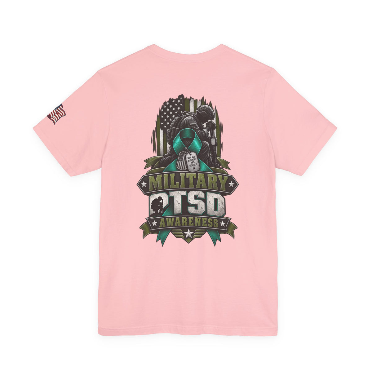 Military PTSD Awareness Tee – Support Veterans Ribbon Graphic Shirt