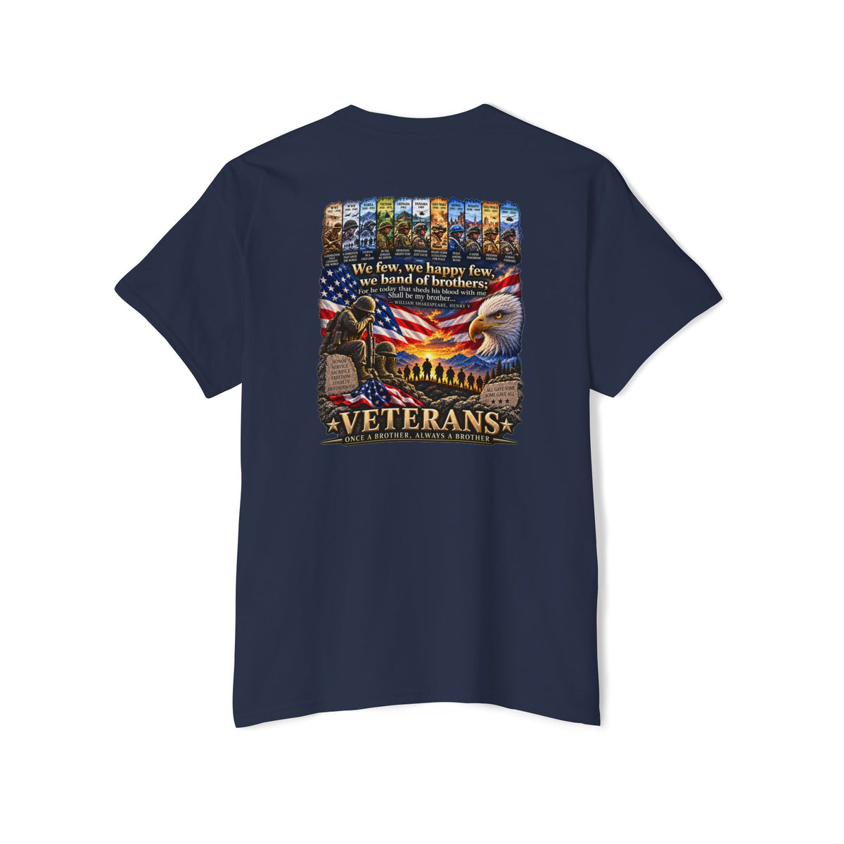Veterans Tribute Pocket Tee — "We Live, We Honor, We Stand" Patriotic T-Shirt
