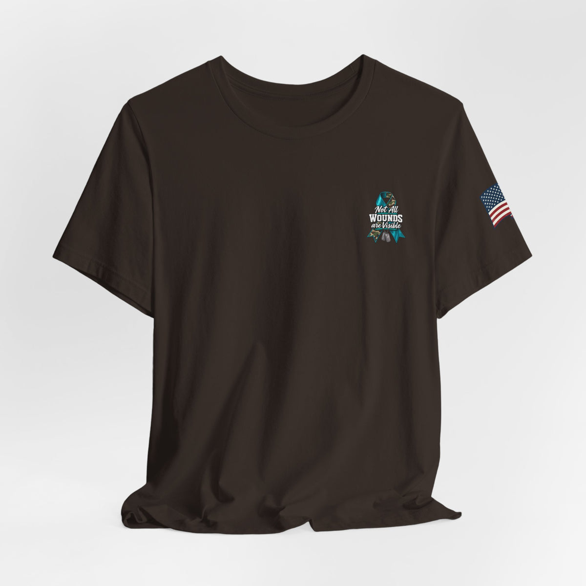 Military PTSD Awareness Tee – Support Veterans Ribbon Graphic Shirt