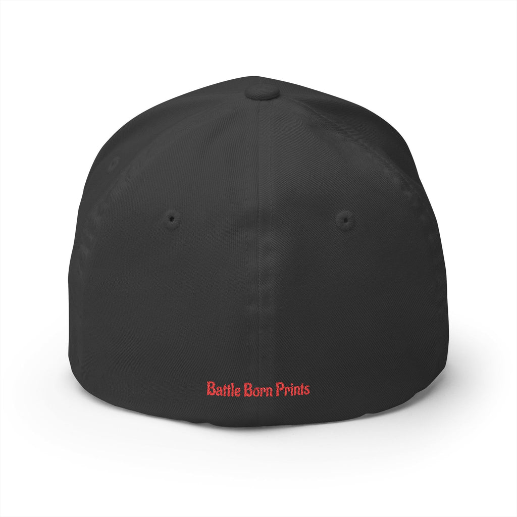 Battle Born Prints FlexFit Embroidered Cap — American Flag Patch Hat