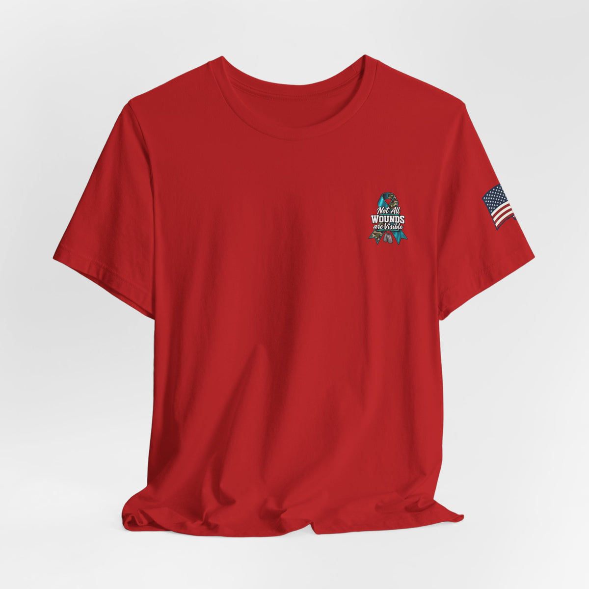 Military PTSD Awareness Tee – Support Veterans Ribbon Graphic Shirt