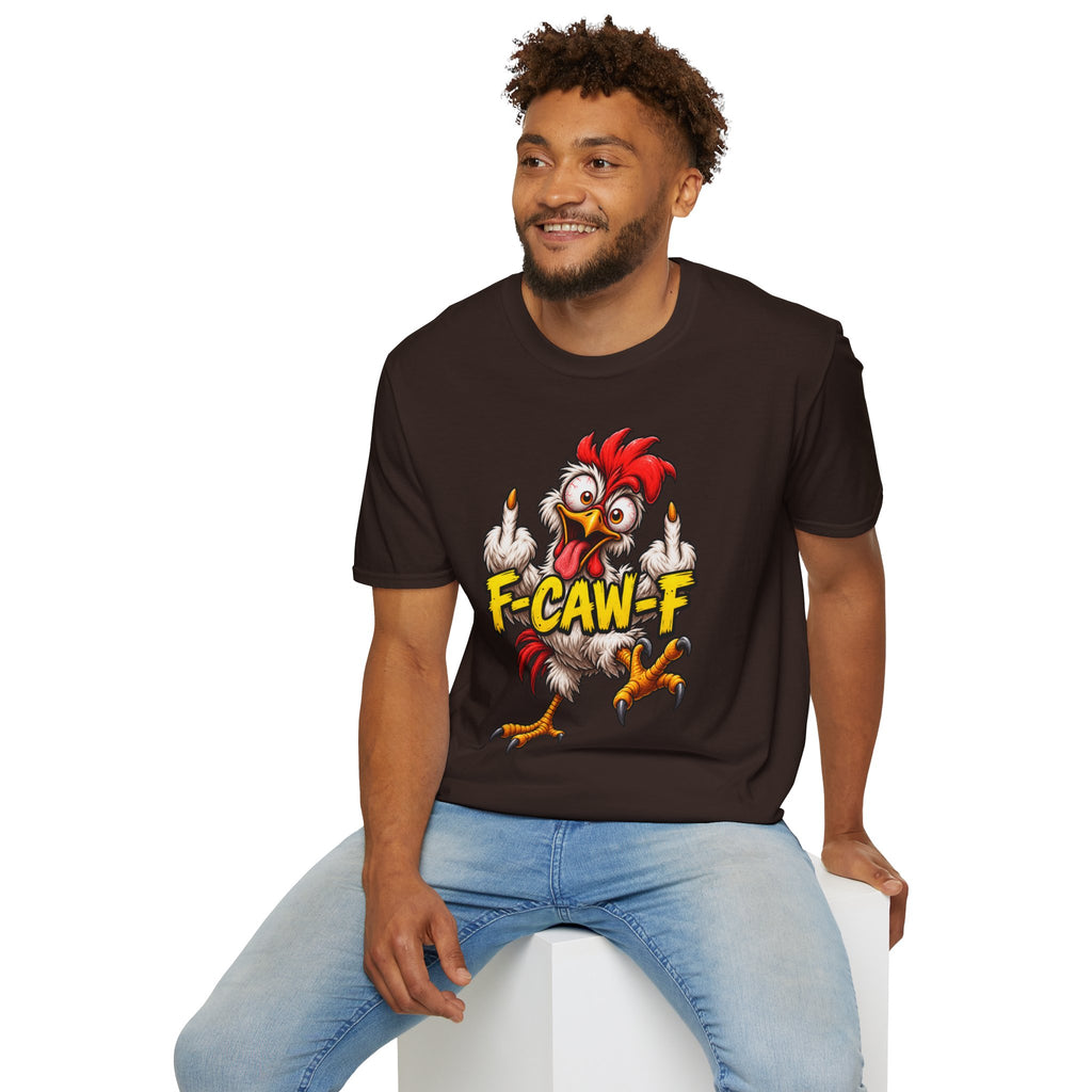 F-CAW-F Funny Chicken T-Shirt – Cheeky Middle Finger Rooster Graphic Tee