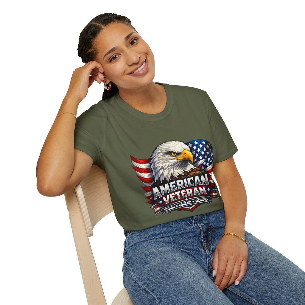 American Veteran Eagle T-Shirt — Patriotic USA Flag Tee