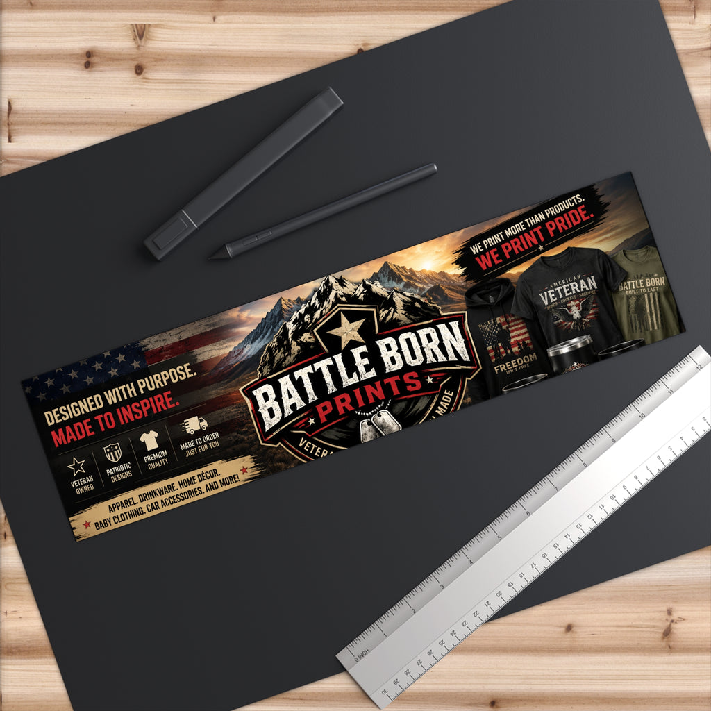 Battle Born Prints Bumper Sticker — Patriotic Veteran Brand Logo Decal