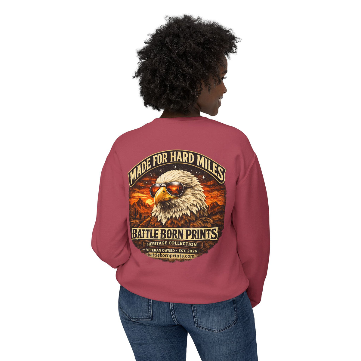 Battle Born Prints Heritage Collection "Made for Hard Miles" Crewneck Sweatshirt