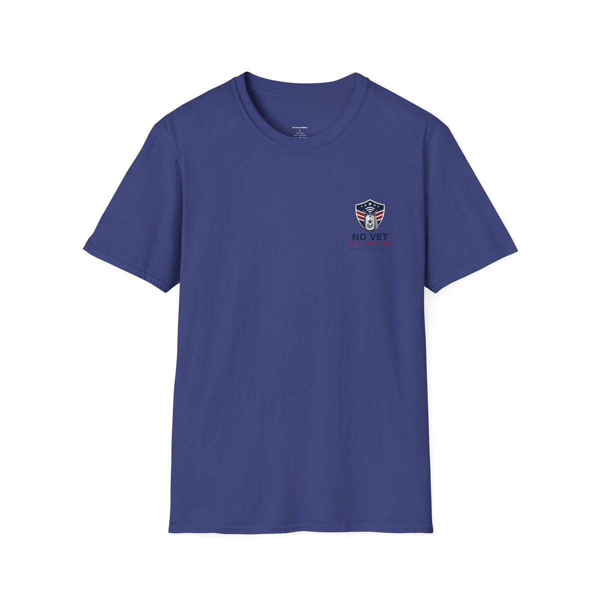 T-Shirt — "No Vet, Left Offline" American Flag Shield Veteran Tee