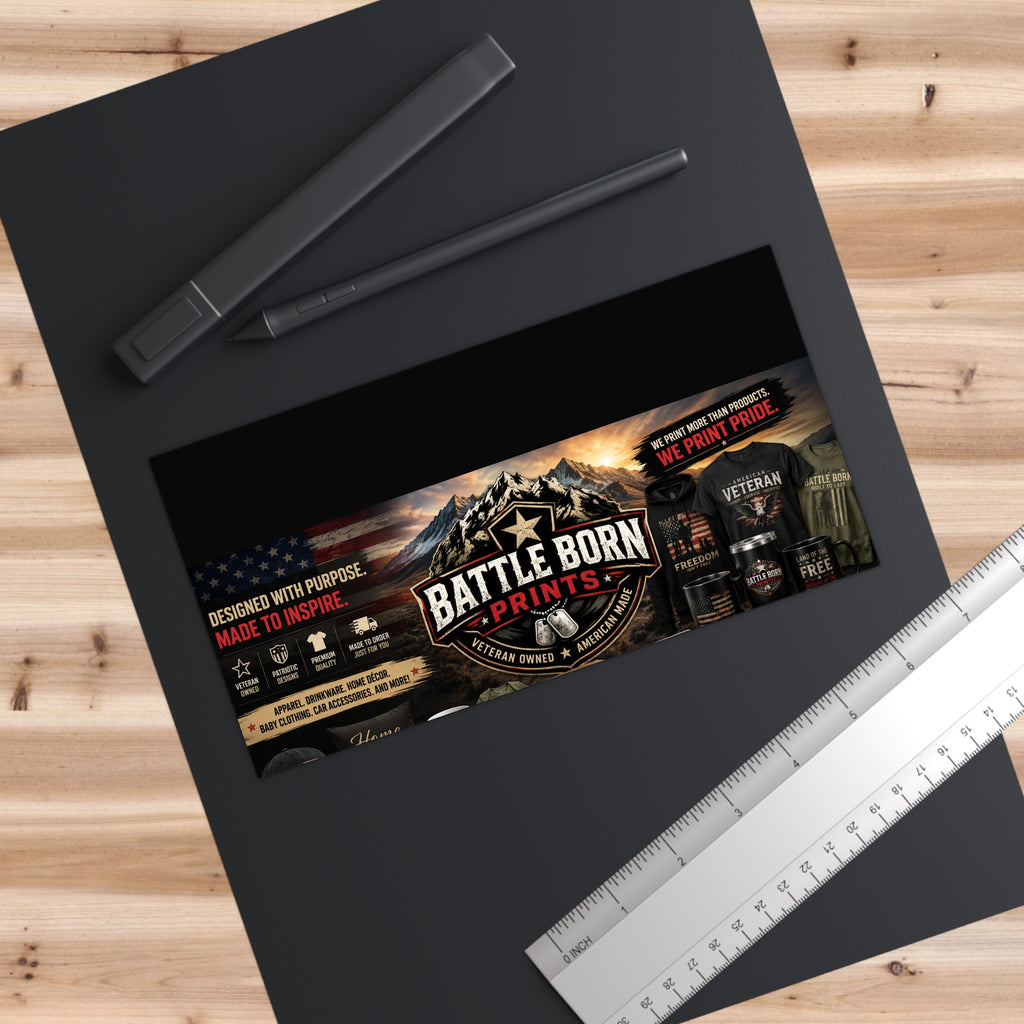 Battle Born Prints Bumper Sticker — Patriotic Veteran Brand Logo Decal