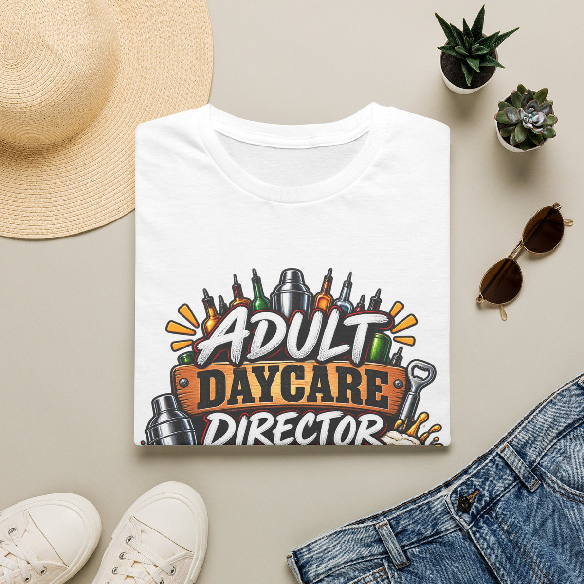 Adult Daycare Director T-Shirt — Funny Bartender Design
