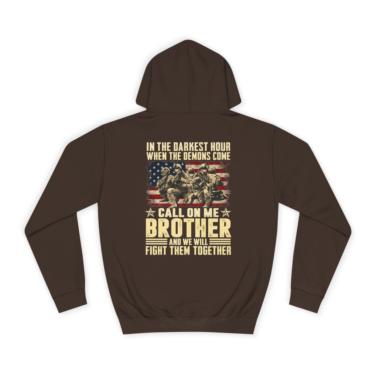 Brother Veteran Hoodie — Patriotic Military Flag Design - Battle Born Prints