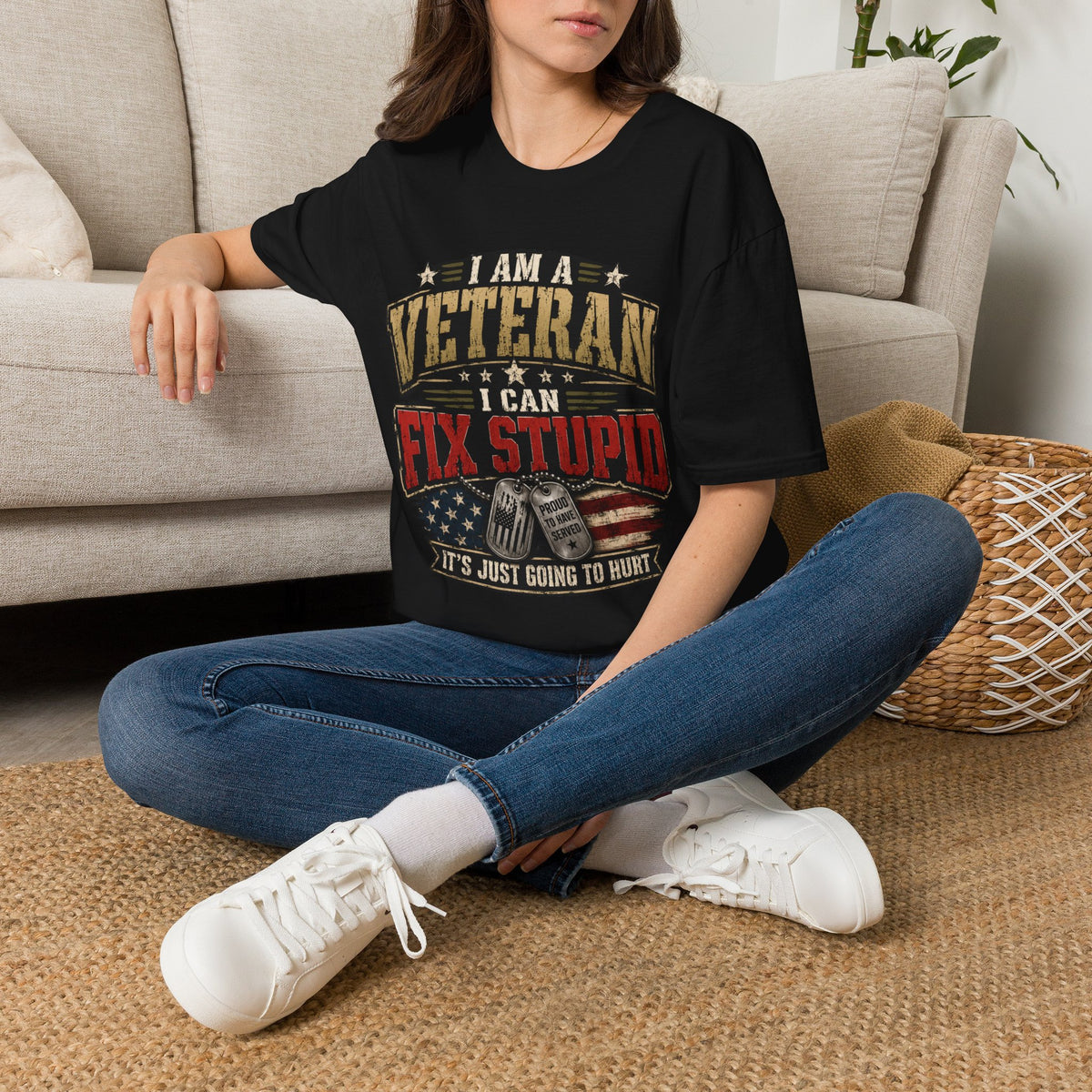 Veteran "I Can Fix Stupid" T-Shirt