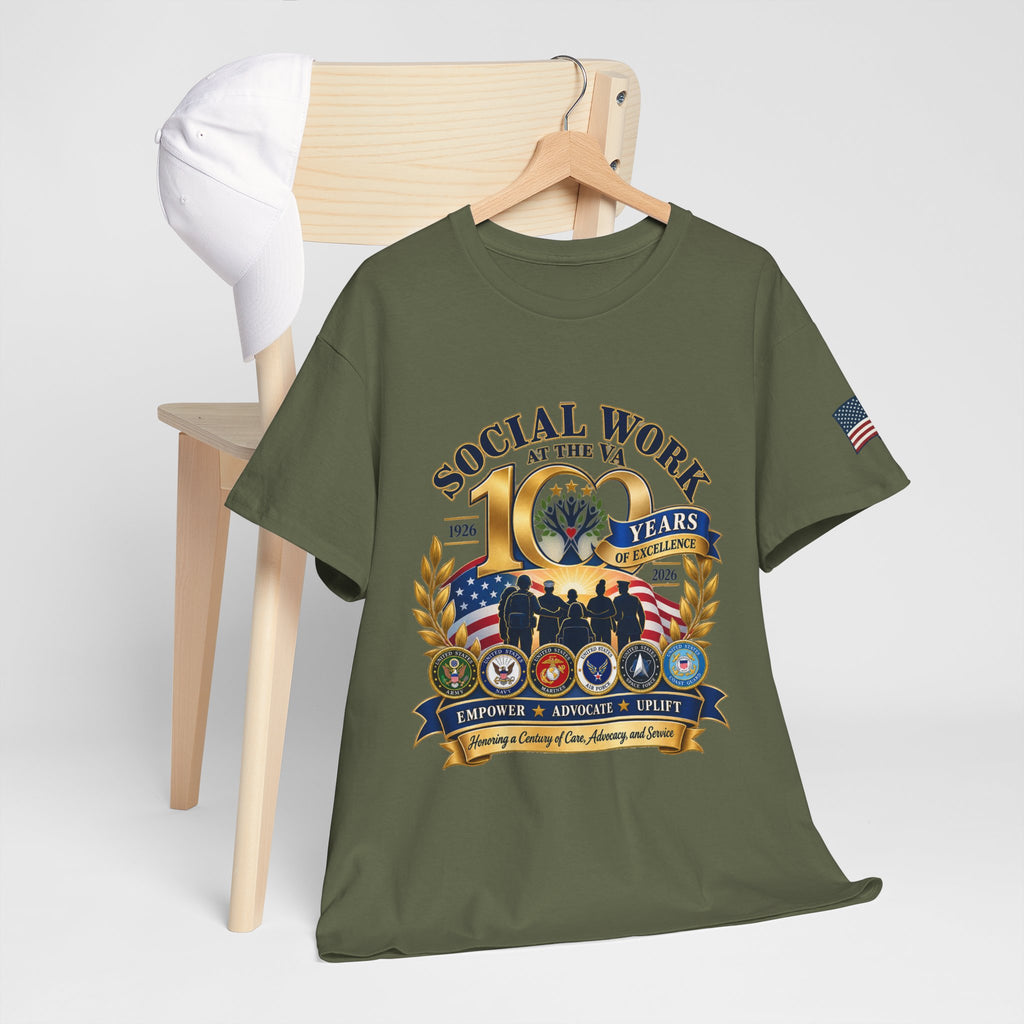 Social Work at the VA 100 Years T-Shirt — Veteran Support Memorial Tee
