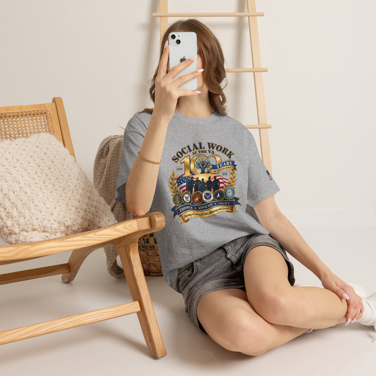 Social Work at the VA 100 Years T-Shirt — Veteran Support Memorial Tee
