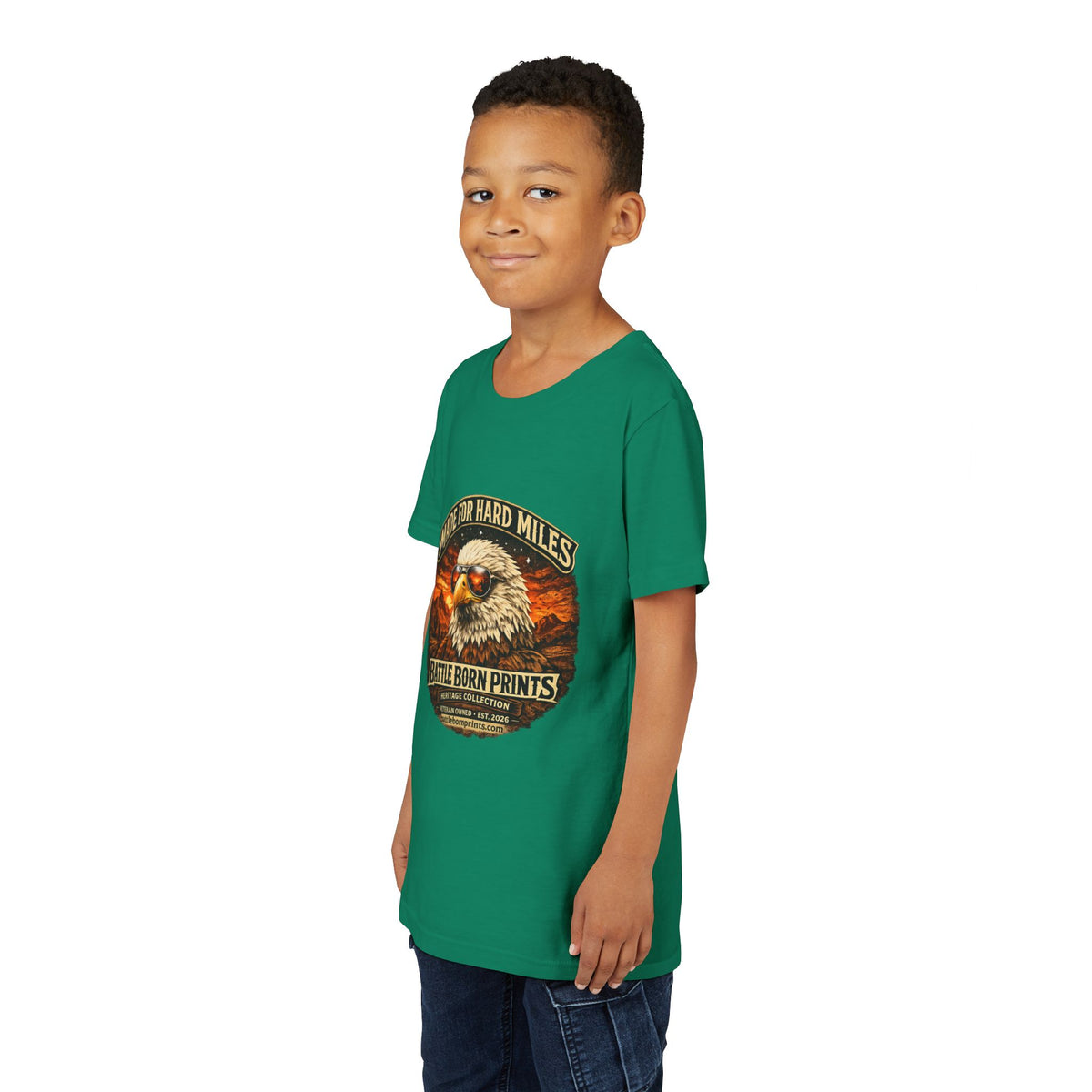 Youth Tee - "Made for Hard Miles" Eagle Graphic