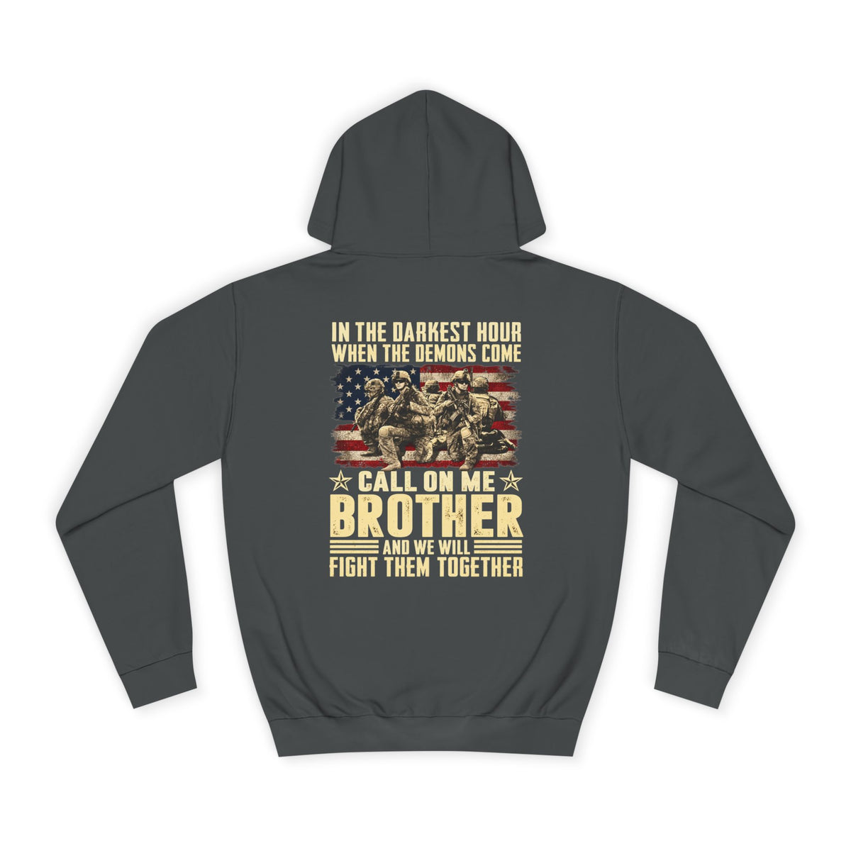 Brother Veteran Hoodie — Patriotic Military Flag Design - Battle Born Prints