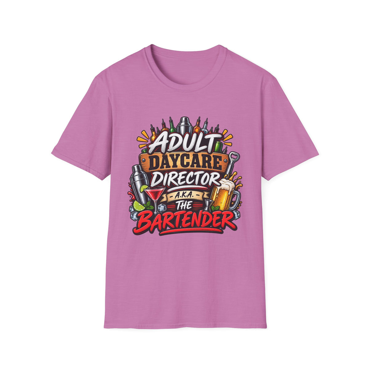 Adult Daycare Director T-Shirt — Funny Bartender Design