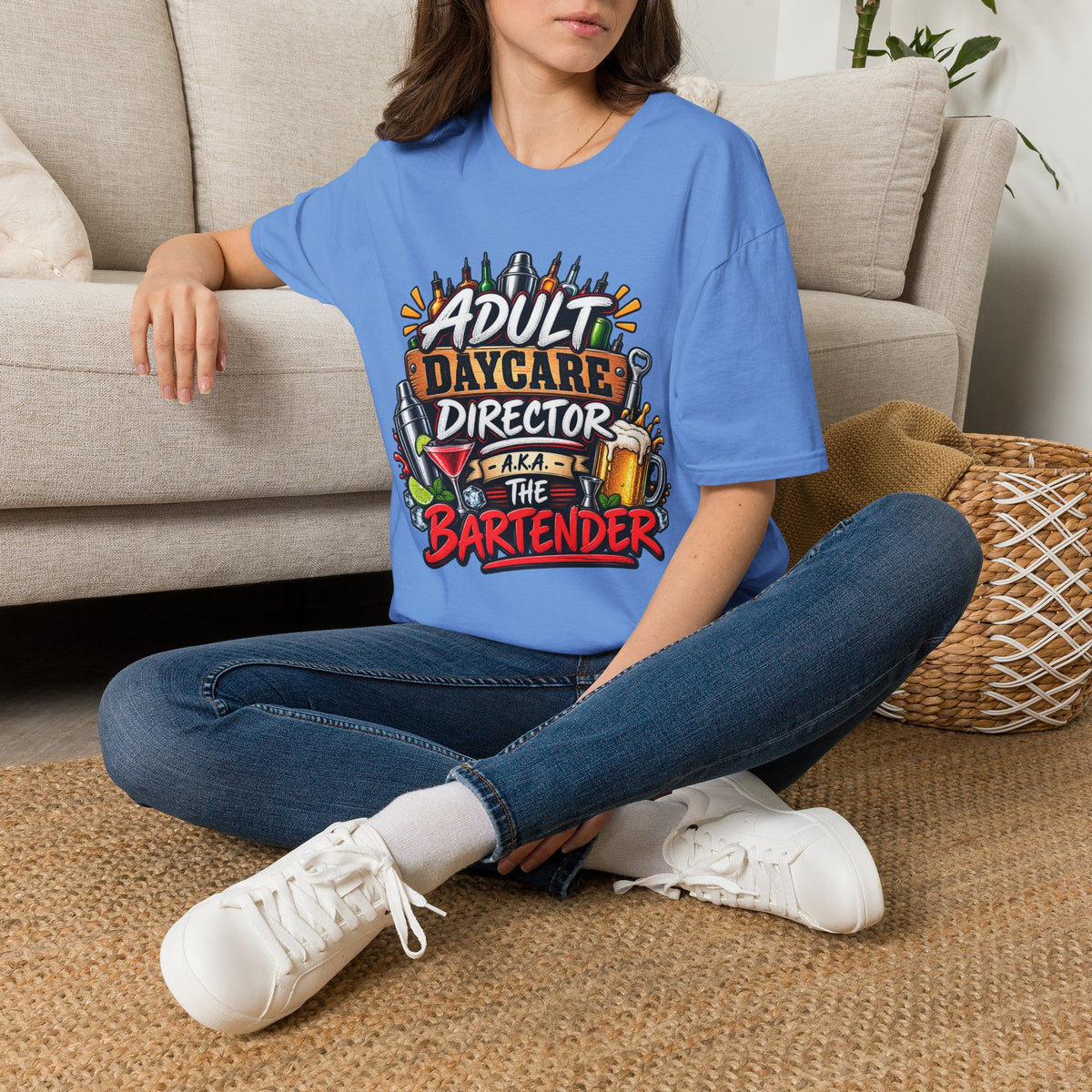 Adult Daycare Director T-Shirt — Funny Bartender Design