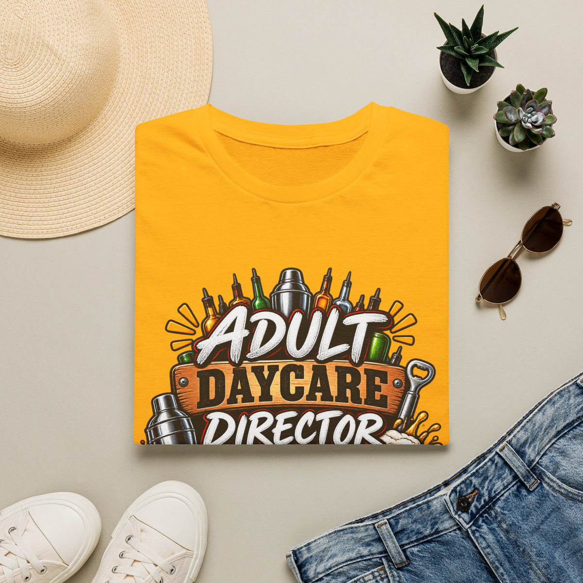 Adult Daycare Director T-Shirt — Funny Bartender Design