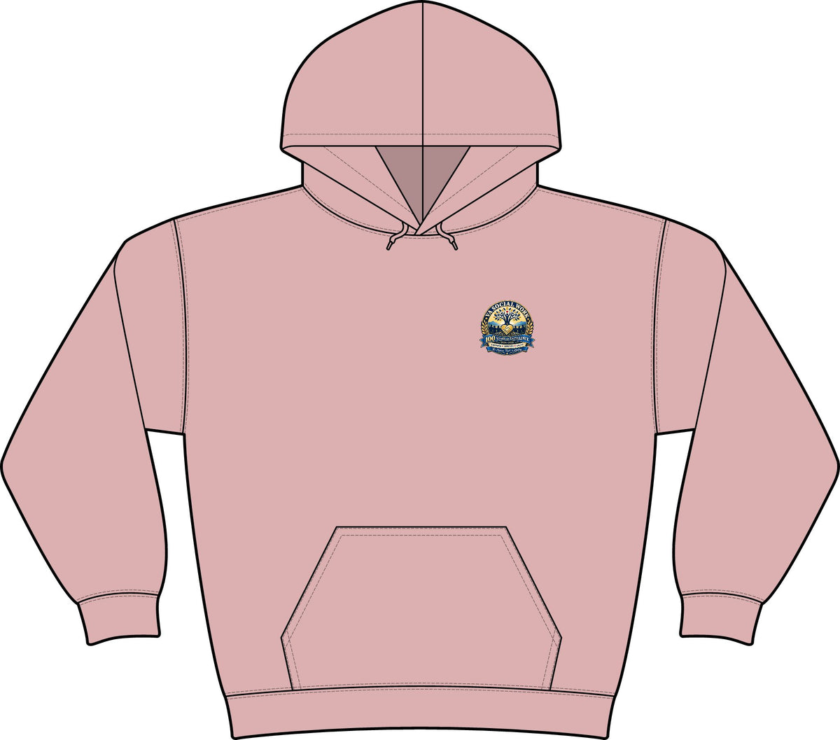 Coastal Compass Fleece Hoodie - VA 100th Social Work Commemorative Hoodie