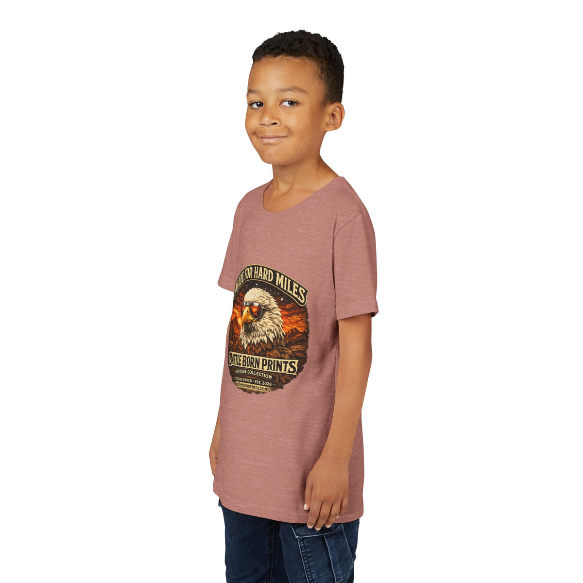 Youth Tee - "Made for Hard Miles" Eagle Graphic