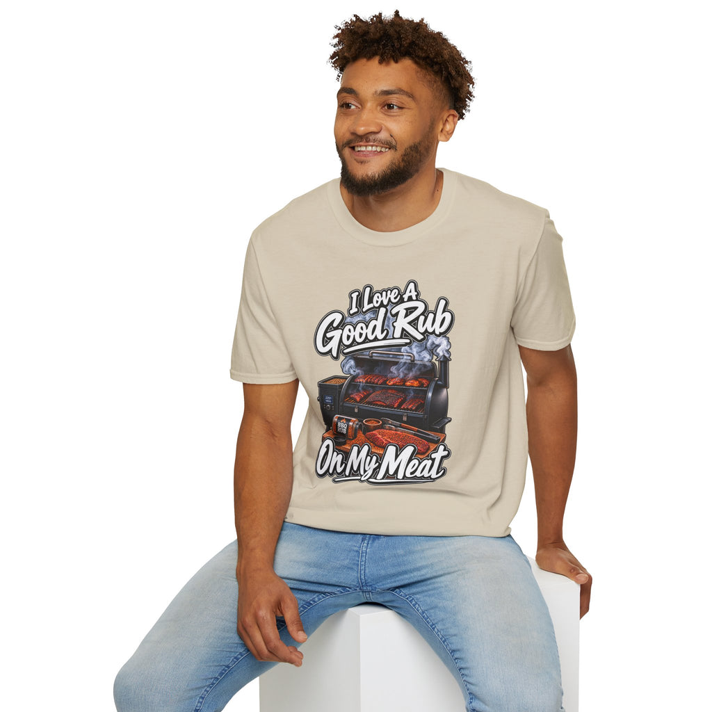 BBQ T-Shirt — "I Love a Good Rub" Grill & Smoker Shirt (I Love a Good Rub on My Meat)