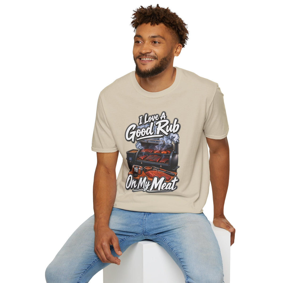 BBQ T-Shirt — "I Love a Good Rub" Grill & Smoker Shirt (I Love a Good Rub on My Meat)