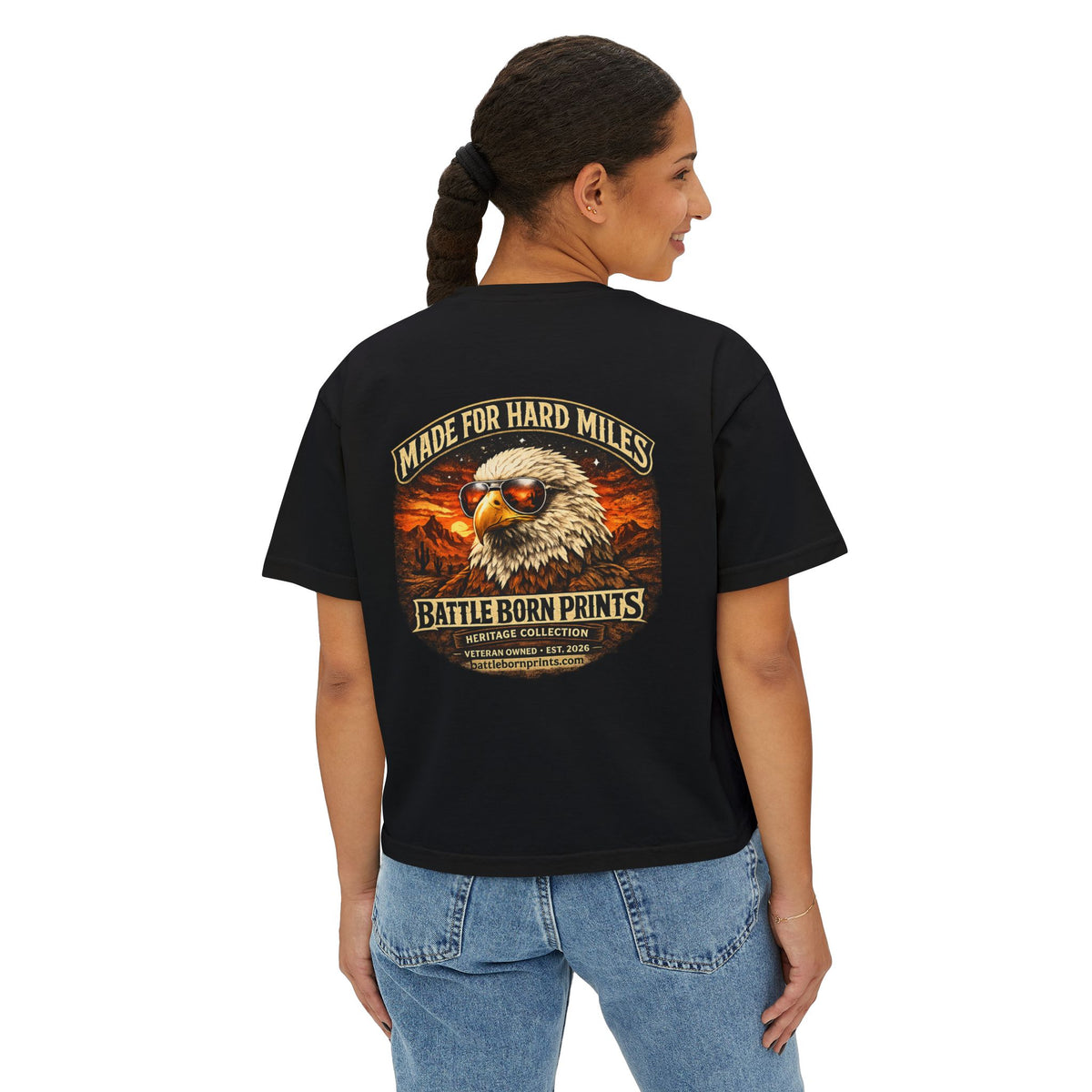 Battle Born Prints Heritage Collection "Made for Hard Miles" — Women's Boxy Shirt